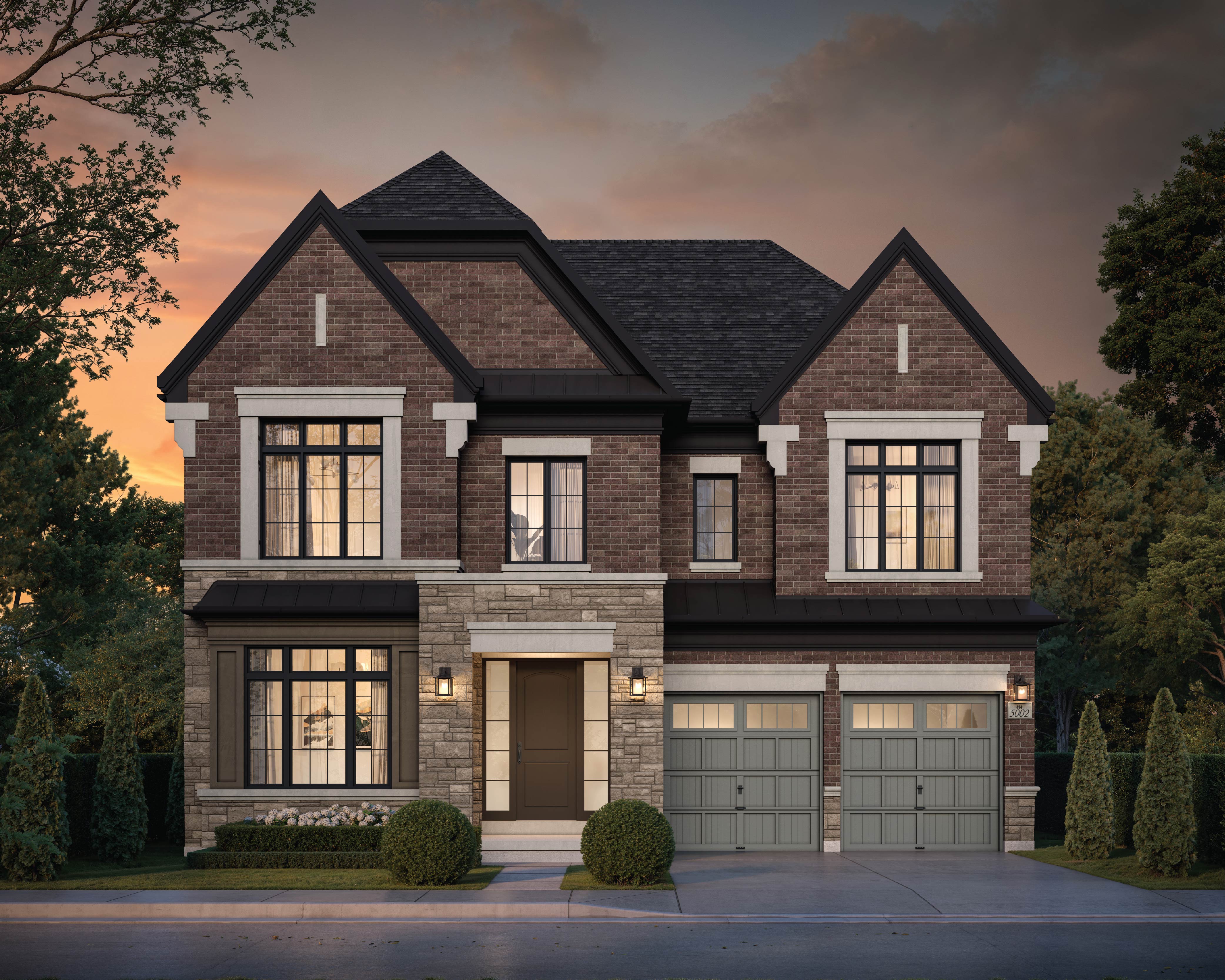 The Langford 50-foot lot elevation A rendering