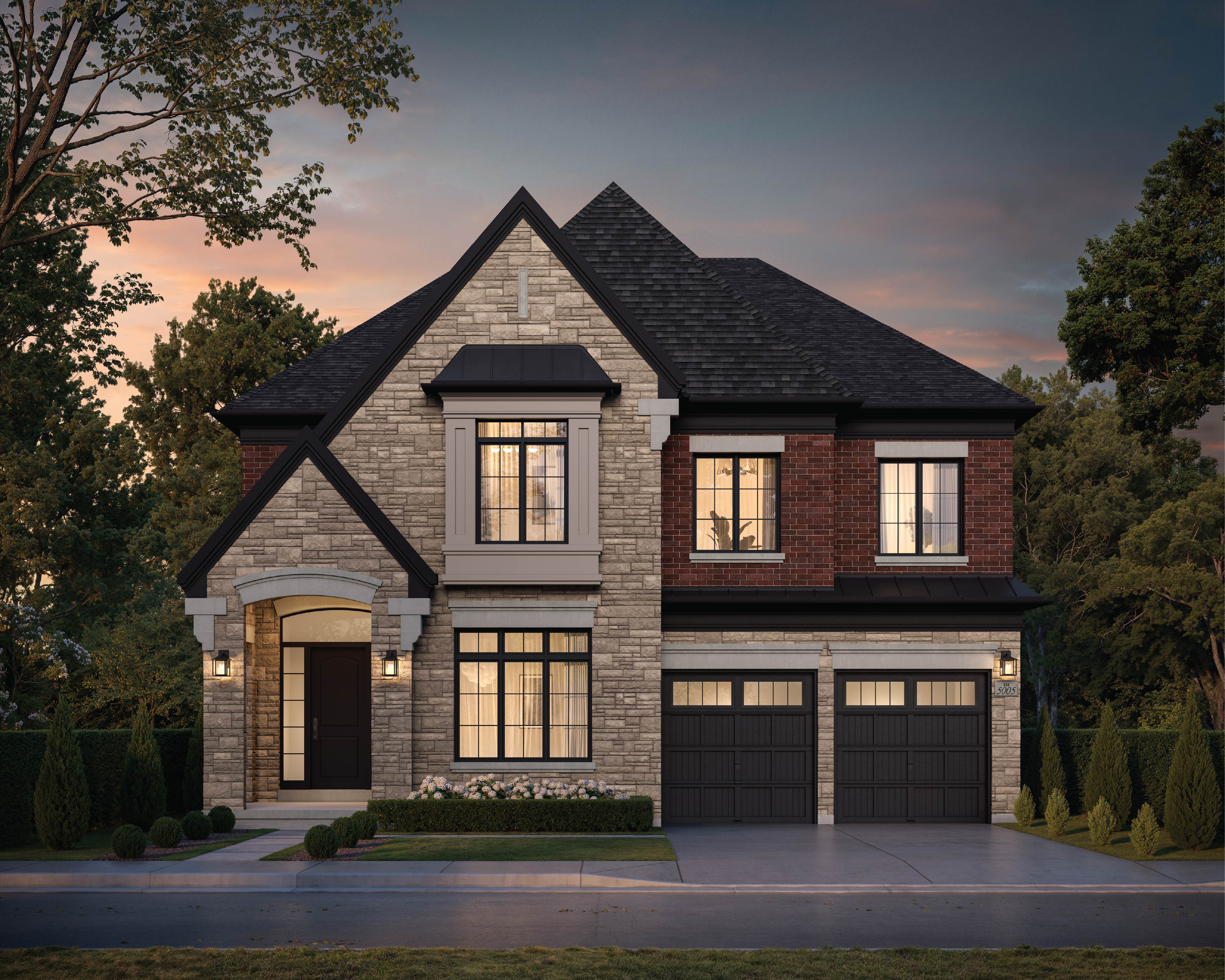 The Wentworth 50-foot lot elevation A rendering