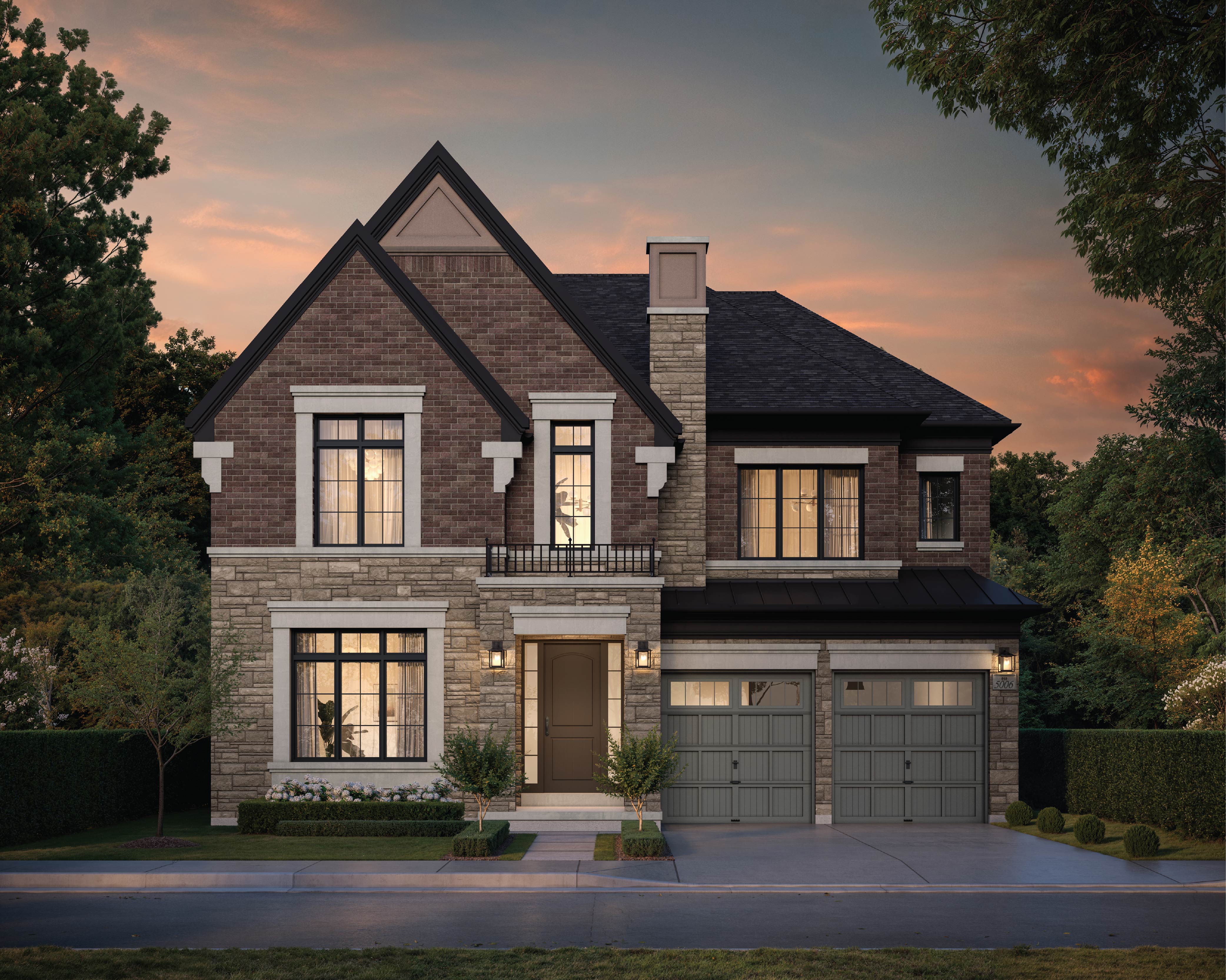 The Belmont 50-foot lot elevation A rendering