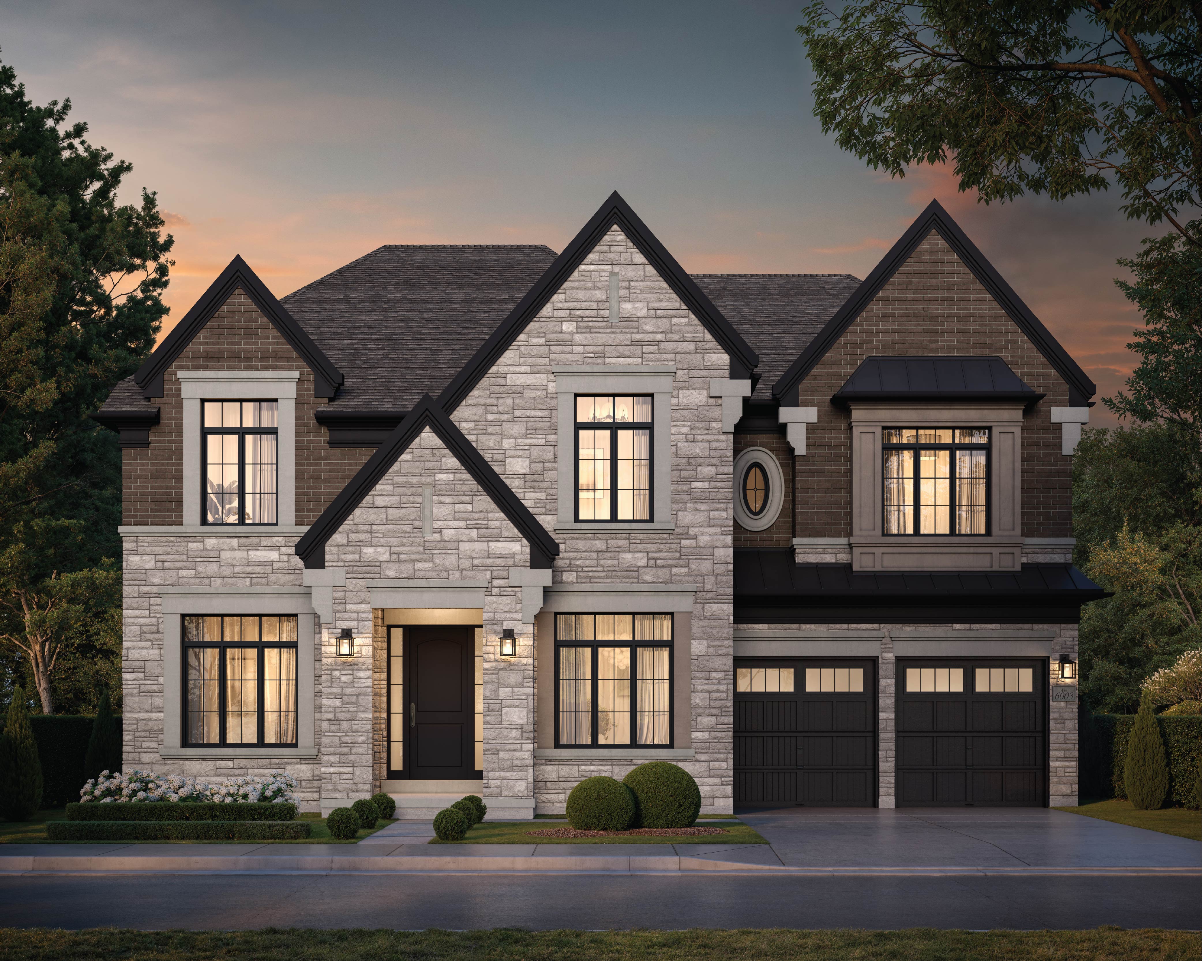 The Monarch 60-foot lot elevation A rendering