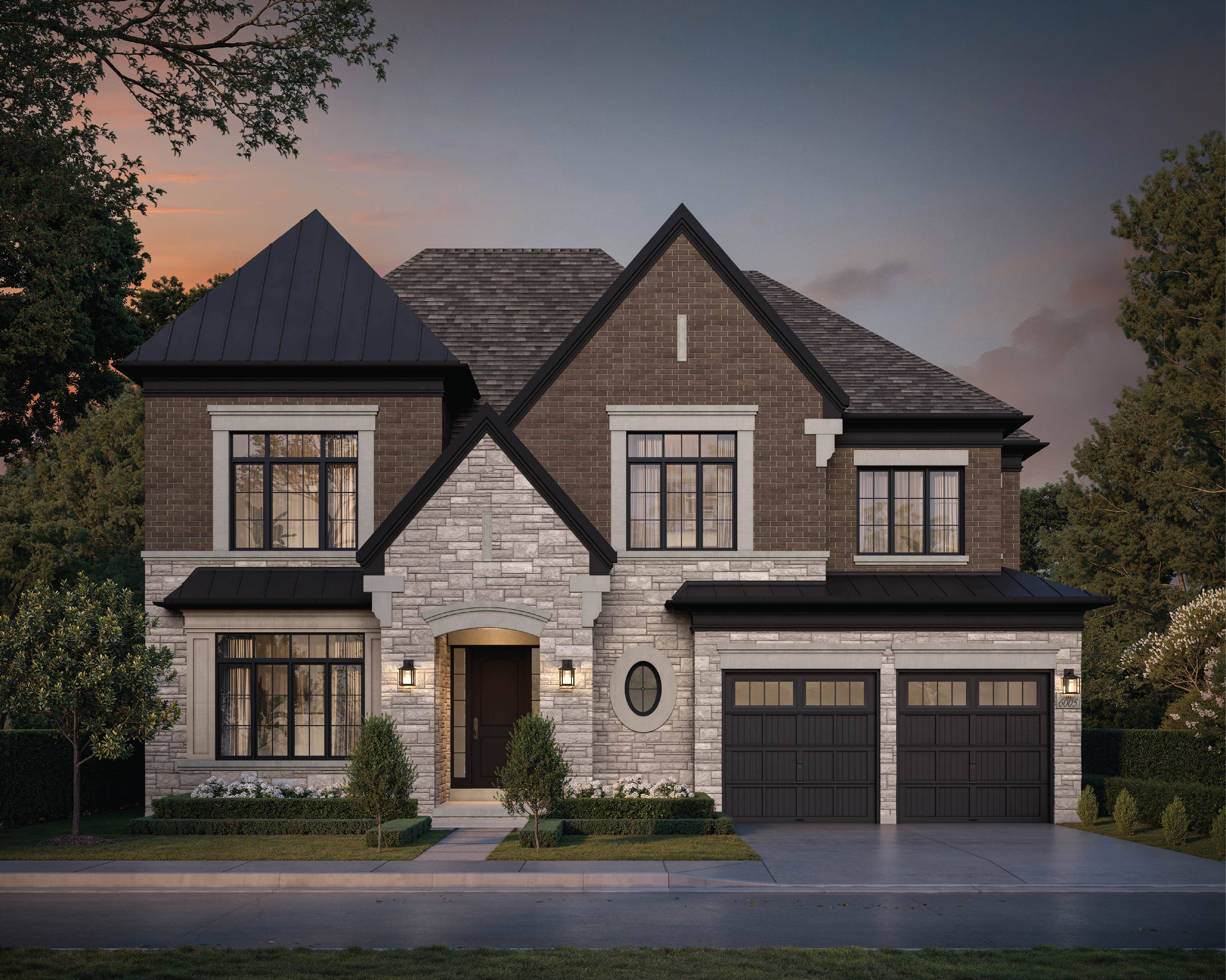 The Westbury 60-foot lot elevation A rendering