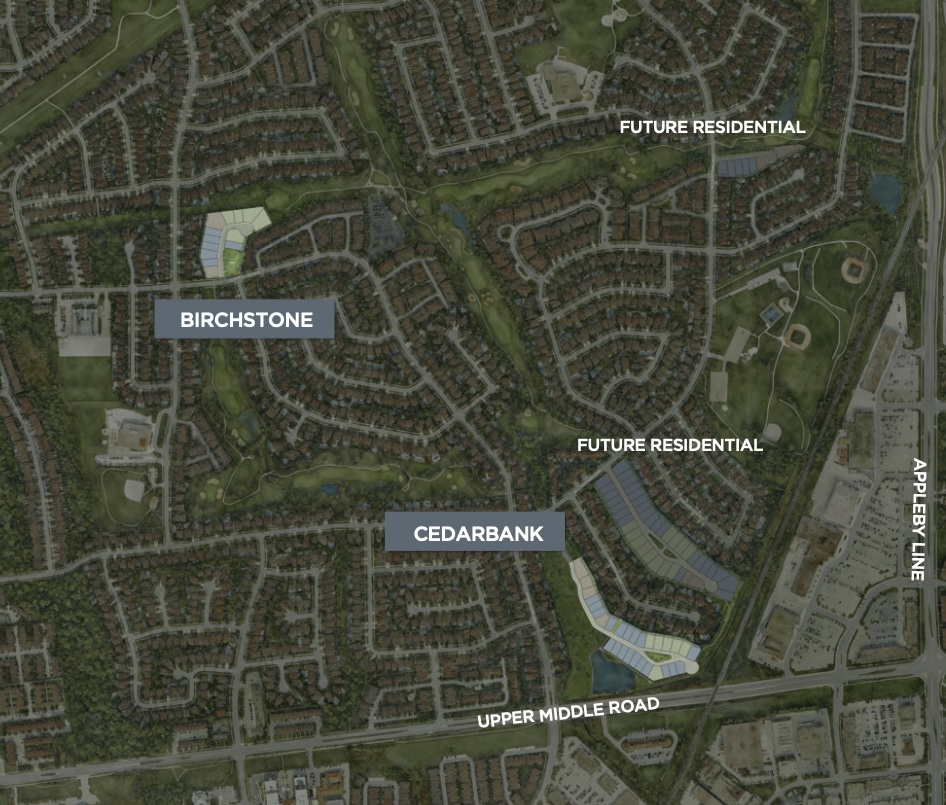 Context map showing Birchstone and Cedarbank near Appleby Line